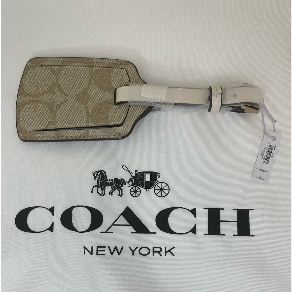 Coach Luggage Tag In Signature canvas